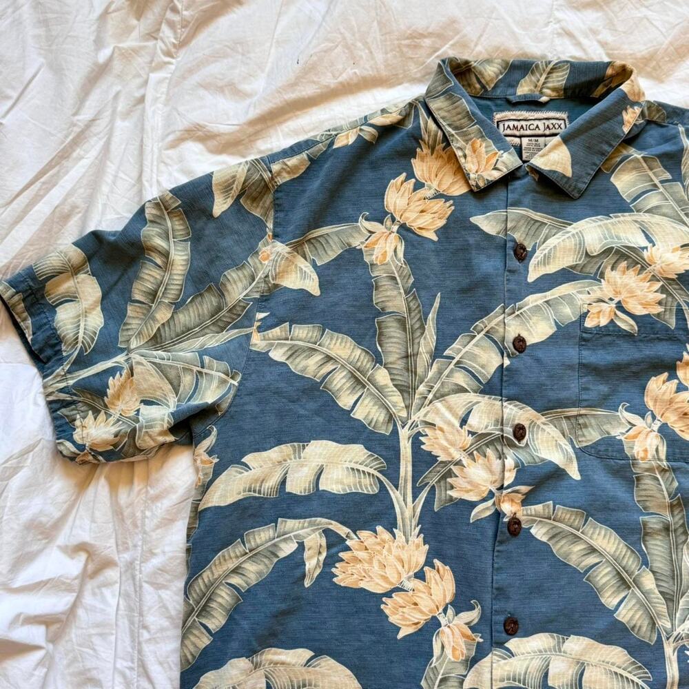 Jamaica Jaxx Vintage hawaiian silk button up shirt MD relaxed coastal resort